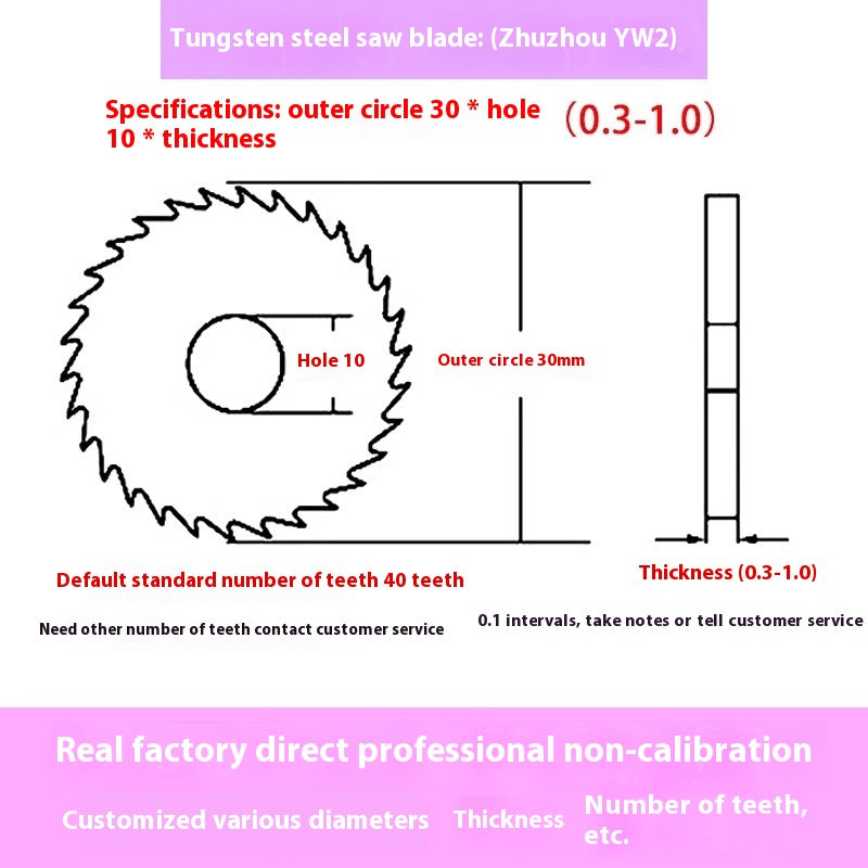 1142-Tungsten steel saw blade milling cutter ebony circular saw blade integral tungsten carbide saw blade outer diameter 20/30/40/60/80/100 Shandong Denso Pricision Tools Co.,Ltd.